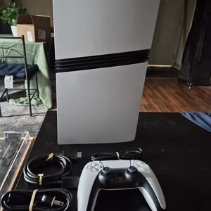 Sony PlayStation 5 Pro 2 TB Console in White and Black with White Controller